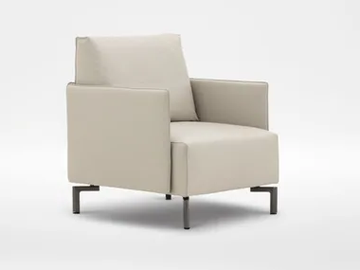 EAST-WEST - Leather armchair with armrests by CAMERICH