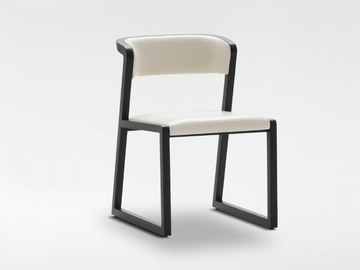 MING - Chair with oak structure and leather upholstery by CAMERICH
