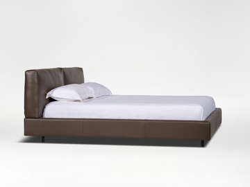 NATURE - Height-adjustable leather bed with upholstered headboard by CAMERICH