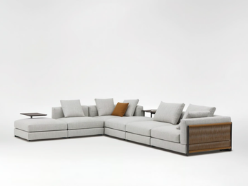 NATURE - Modular fabric sofa with removable cover with chaise longue by CAMERICH