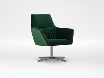QING - Swivel with 4-spoke base velvet easy chair by CAMERICH