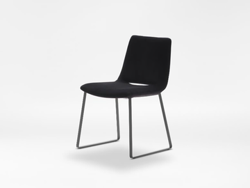 WALTZ PLUS - Sled base upholstered fabric chair by CAMERICH
