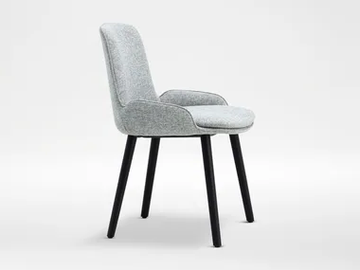 WING - Fabric chair with wooden legs by CAMERICH