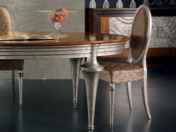 ÉTOILE DAY - Medallion silver leaf chair by Cantiero