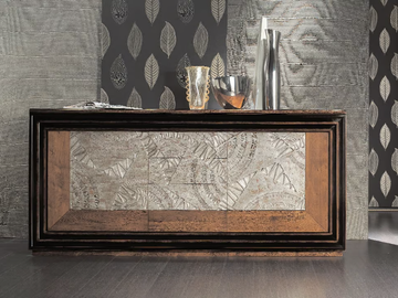 ÉTOILE DAY - Silver leaf sideboard with doors with drawers by Cantiero