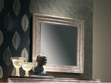 ÉTOILE NIGHT - Wall-mounted framed rectangular silver leaf mirror by Cantiero