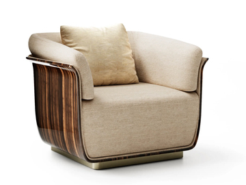 ALLURE WOOD - Fabric and wood armchair with armrests by Capital Collection