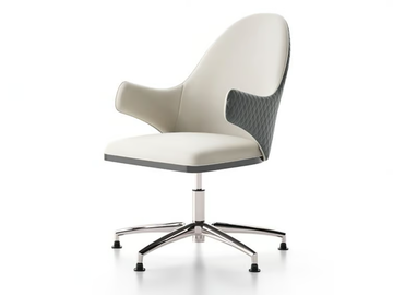 DIVA L - Leather office chair with armrests with 5-Spoke base by Capital Collection