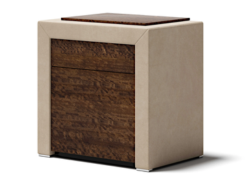 MILES - Rectangular wooden and leather bedside table by Capital Collection