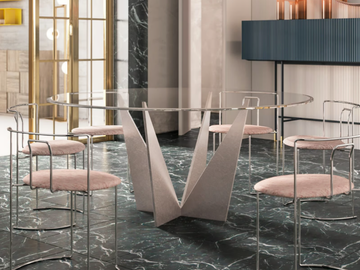 ESTREMI - Round glass table by Capo d’Opera