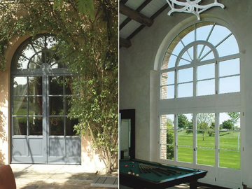 SC80-100 - Energy-saving exterior glazed wooden entry door by Capoferri Serramenti