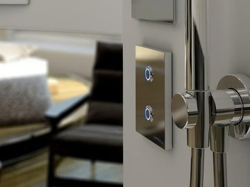 SWITCH CONTROL 2 BOTTONS CHROMOTHERAPY - Wall-mounted brass remote control tap with chromotherapy by Carimali