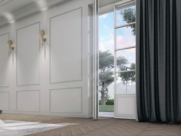 SKYLINE CLASSIC - Wooden patio door by CARMINATI SERRAMENTI