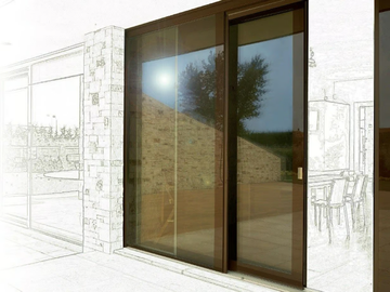 VITRUM DOUBLE - Lift and slide wood and glass patio door by CARMINATI SERRAMENTI