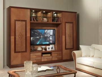 CHARME - Wooden TV wall system by Carpanelli