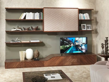 DESYO - Wooden TV wall system by Carpanelli