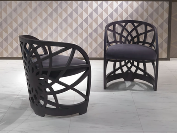 GALILEO - Upholstered chair with armrests by Carpanelli