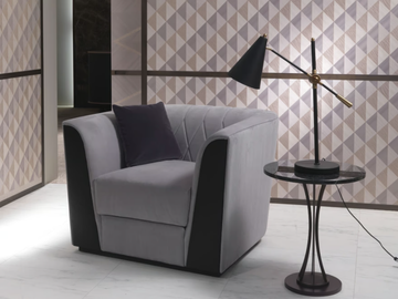 MADISON - Fabric armchair with armrests by Carpanelli