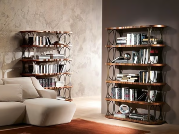 MISTRAL - Open walnut bookcase by Carpanelli