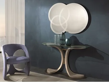 MISTRAL - Wood and glass console table by Carpanelli