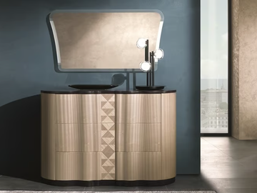 MISTRAL - Wooden chest of drawers with integrated handles by Carpanelli