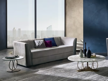 MOON - Round marble coffee table by Carpanelli
