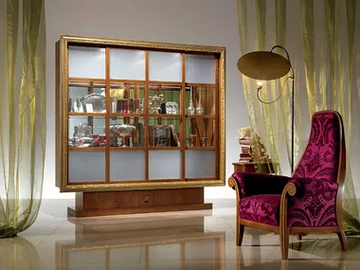 QUADRO - Solid wood bookcase / display cabinet by Carpanelli
