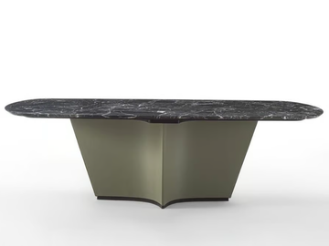 SAIL - Living room table with marble top and leather base by Carpanelli