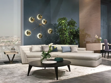 THEATER - Fabric sofa with chaise longue by Carpanelli