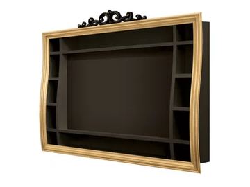 5041 - Wall-mounted wooden TV cabinet with shelves by Carpanese Home
