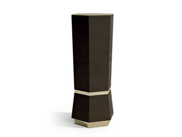 7517 - Wooden pedestal with metal top by Carpanese Home