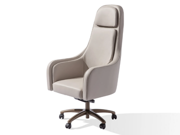 ROYAL - Leather executive chair with 5-spoke base with headrest by Carpanese Home
