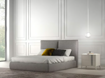 BOMB GOLD - Double bed with upholstered headboard by CASA +39