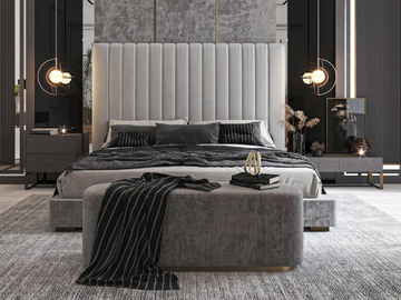 CALIPSO - Double bed with upholstered headboard by CASA +39