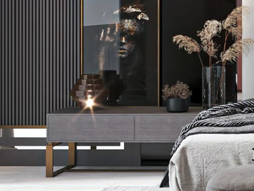 CALIPSO - Rectangular wooden bedside table with drawers by CASA +39