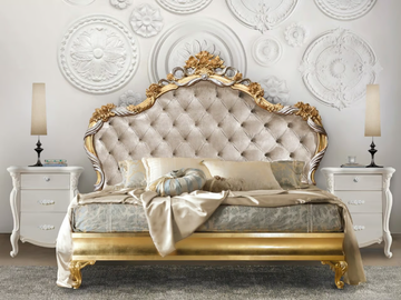 CHOPIN - Wooden bed with tufted headboard by CASA +39