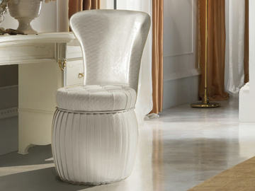 DIAMANTE - Round fabric pouf with upholstered back by CASA +39