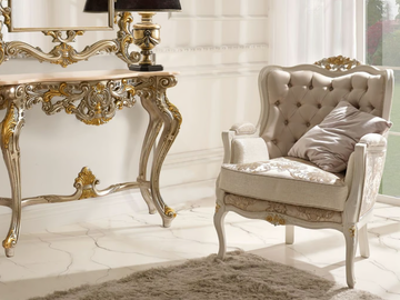 DIAMANTE - Tufted fabric armchair with armrests by CASA +39