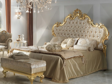 DIAMANTE - Wooden double bed with tufted headboard by CASA +39