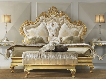 DIAMANTE - Wooden double bed with upholstered headboard by CASA +39