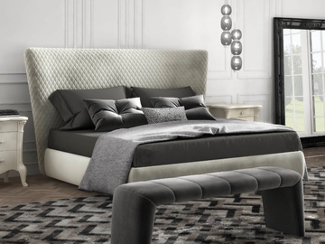 EOS - Fabric double bed with upholstered headboard by CASA +39