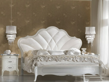 GIULIETTA - Wooden double bed with upholstered headboard by CASA +39