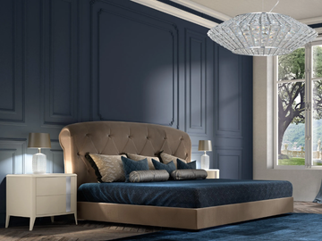 GOLD - Fabric double bed with upholstered headboard by CASA +39