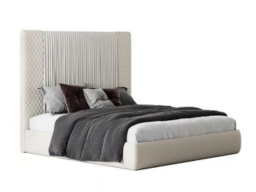 MOON - Fabric double bed with upholstered headboard by CASA +39