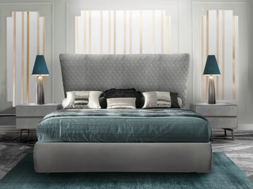 NYX - Upholstered double bed with upholstered headboard by CASA +39