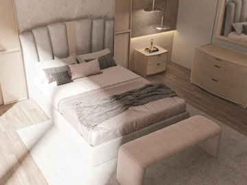 PHOENIX - Double bed with upholstered headboard by CASA +39