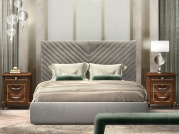 PRESTIGE 2 - Fabric double bed with upholstered headboard by CASA +39