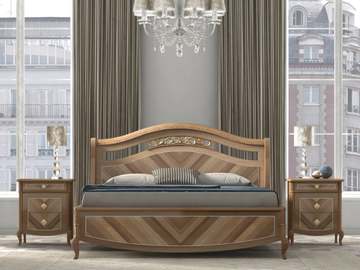 PRESTIGE 2 - Wooden double bed with high headboard by CASA +39