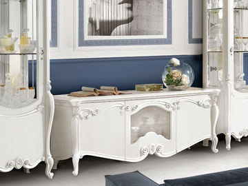 PUCCINI - Low wooden TV cabinet with doors by CASA +39