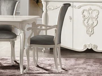 PUCCINI - Upholstered wooden chair with armrests by CASA +39